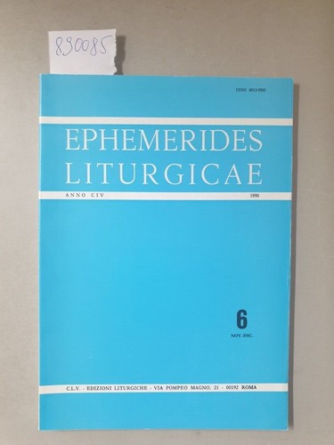 Ephemerides liturgicae - ,